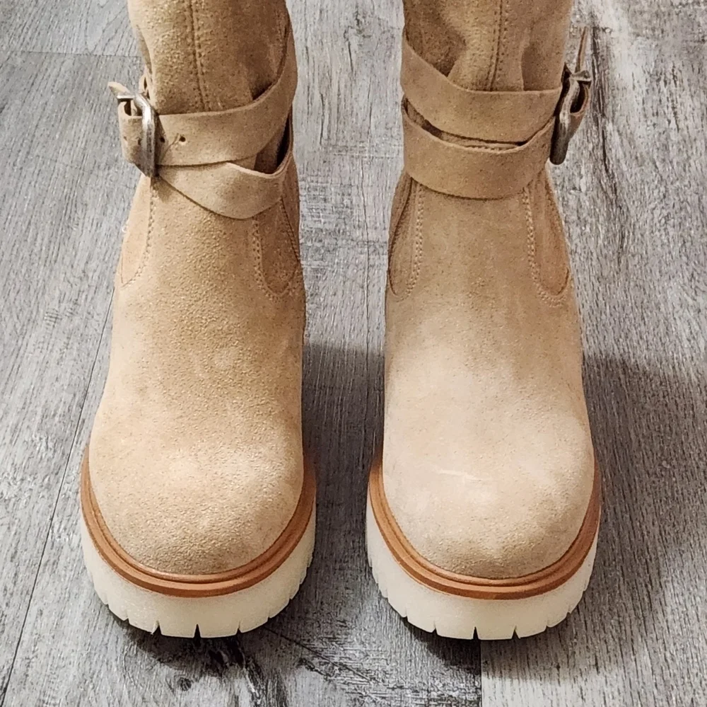 Free People Jasper Leather Platform‎ Over The Knee Tall  Boots